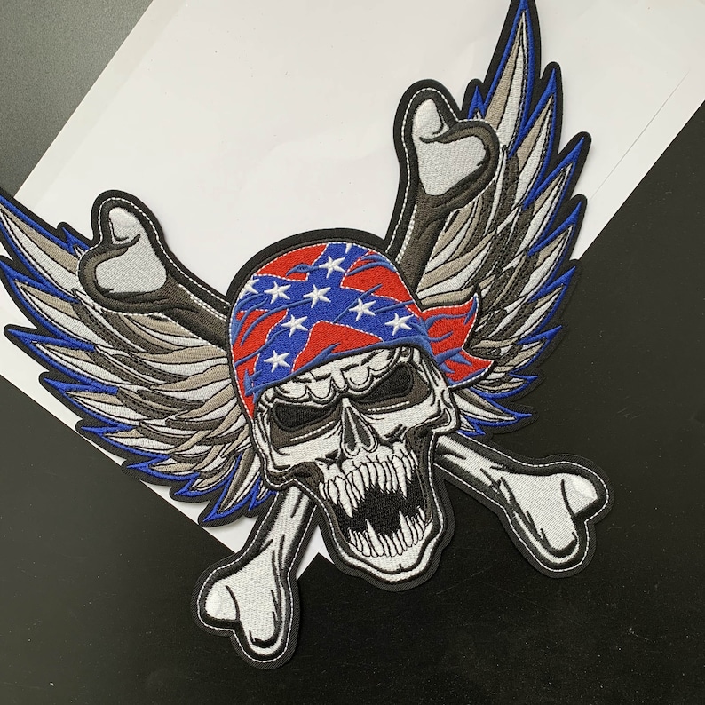 Pirate skull wings embroidery Patch cool badge iron on patch sew on patch embroidered patch patch for jacket applique