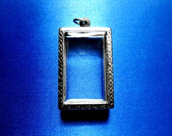 Shadow Box Pendants, Engraved Display Case, Botanical Pendants, Resin Jewelry, Terrarium Supplies, Diorama, Lockets, 2" 4/8ths/63mm tall