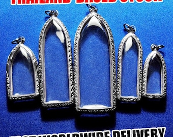 Festival Jewellery Pendants, Moss Terrarium Lockets, Craft Jewellery, Silver Jewellery Display, Gothic Arch, House, Memento Reliquary, 5pcs