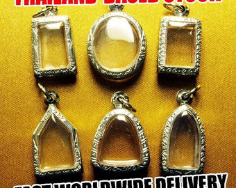 6 MICRO Pendants for Tiny Neckace Design and Craft Jewelry Projects, Engraved Stainless Steel Silver tone Lockets for Pet Photos or Hair