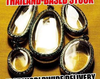 Silvertone Shadow Box Pendants, Terrarium, Oval Necklace Trays, Clear Locket, Empty Container, Diorama, Display Case, Art and Craft, 5pcs