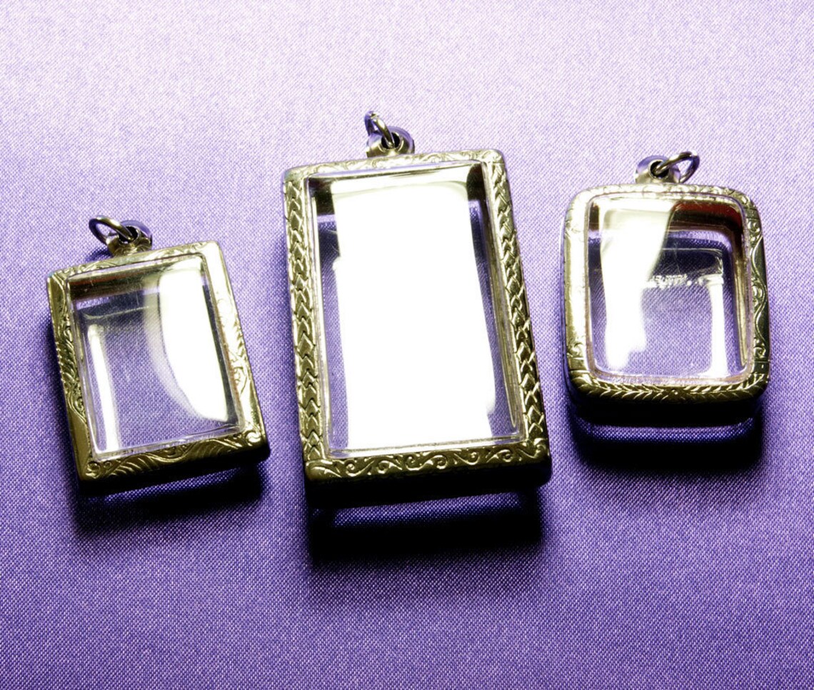 Shadow Box Pendants Engraved Display Case Botanical Etsy