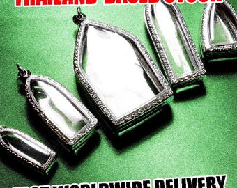 Shadow Box Pendants, Terrarium Locket, Gothic Arch, Reliquary, Art, Craft, Jewelry, Silver Jewelry Display, House, Memento, Mixed lot of 5