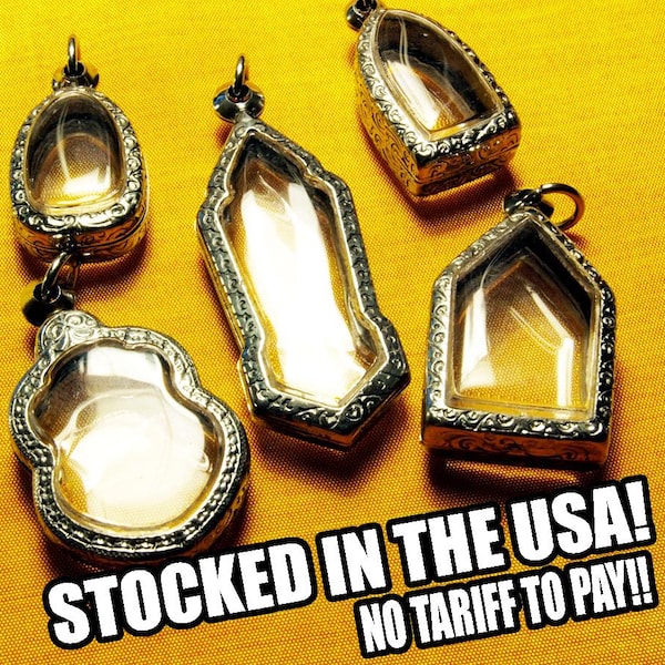 Shadow Box Pendants, Terrarium, Engraved Necklace Trays, Clear Locket, Empty Container, Diorama, Display Case, Art and Craft, USA STOCK!