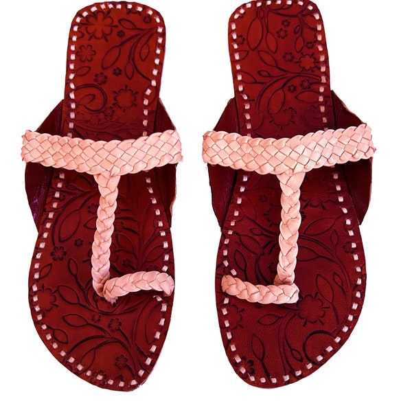 Handmade World Womens Leather Sandals Slippers Shoes Slides Flats Flip flops Indian Kolhapuri Style Flip flops Sandals