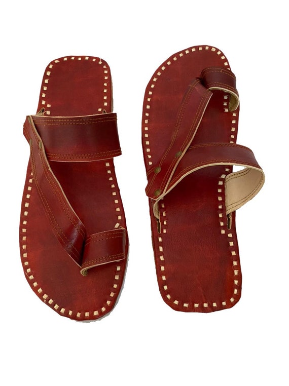 Buy Mens Genuine Leather Slippers Sandals Flip Flops Casual