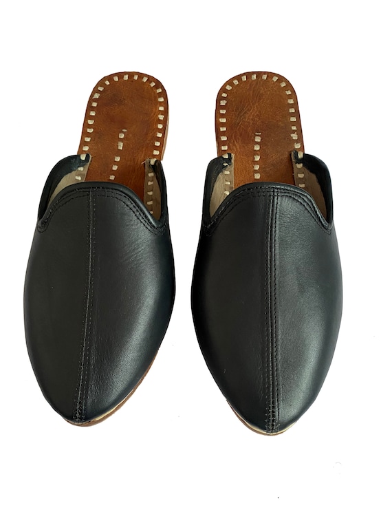 Mules Half Shoes For Men Leather Shoes Men Black Luxury Shoes Men Fashion -  Brown / 9.5