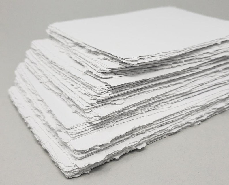 Handmade Paper Sheets Deckled Edge Thick 200 GSM Acid Free Natural