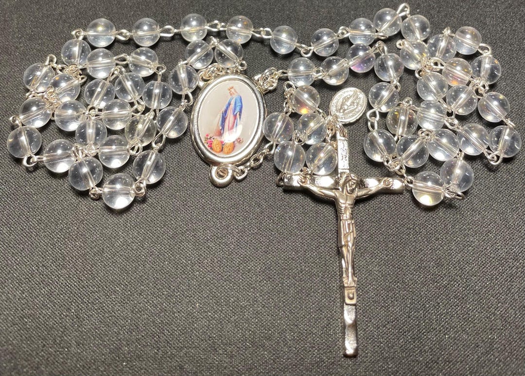Our Lady of the Miraculous Medal Glass Bead Rosary. - Etsy