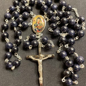 Our Lady Of Perpetual Help Blue Goldstone Rosary