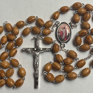 Agony in the Garden of Gethsemane Jerusalem olive wood rosary