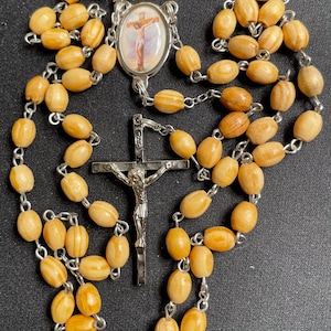 Christ Crucified Jerusalem olive wood rosary
