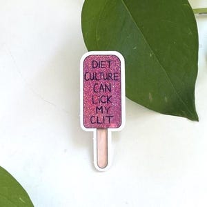 Sticker ijslolly glitter | Body Positivity-sticker | Dieetcultuurkunst