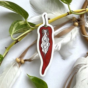 Chili Vulva Sticker | Vulva Fruit Illustration | Spicy Chili Print | Viva la Vulva Art