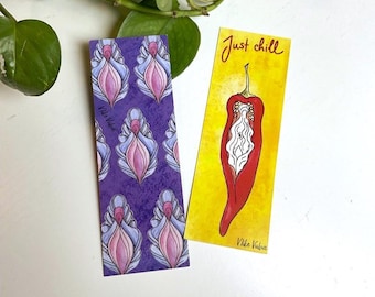 Empowering Vulva Bookmark | Feminist Body Positive Gift | Fruit Illustration Art Print