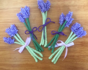 Knitted Lavender Stems - Filled with real fragrant Dried Lavender