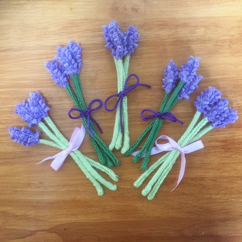 Knitted Lavender Stems Filled with real fragrant Dried Lavender image 1