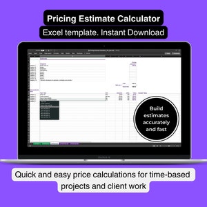 Planilha de estimativa de preços para Freelancers. Calculadora de tempo faturável para empresas de serviços