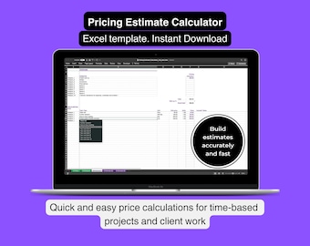 Pricing Estimate spreadsheet for Freelancers. Billable time calculator for service business