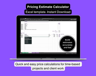 Hoja de cálculo de estimación de precios para autónomos. Calculadora de tiempo facturable para empresas de servicios