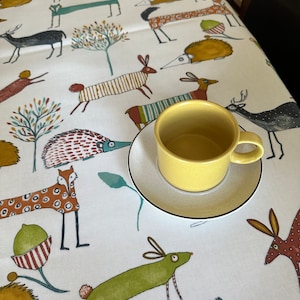Wipeable Woodland Animal Design  Tablecloth