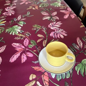 Wipeable Tropical Design PVC Tablecloth