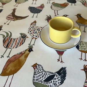 Wipeable Harriet Hen Design Tablecloth