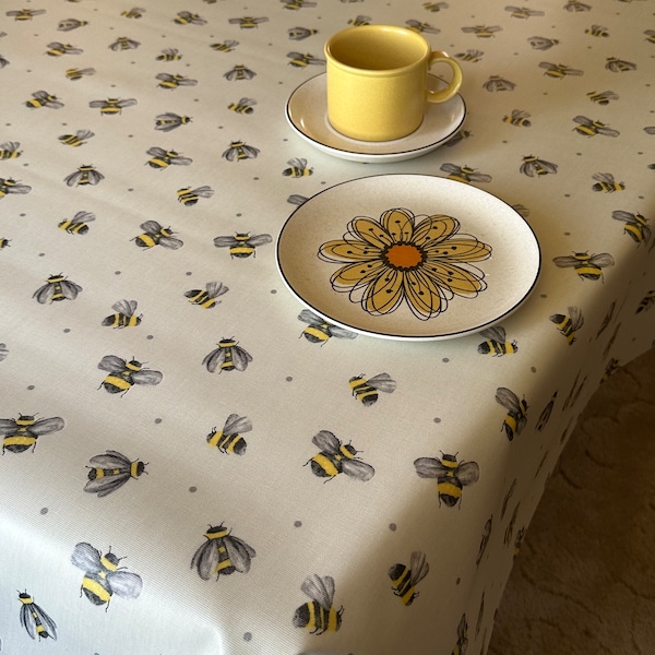 Bee Wipeable Tablecloth Etsy