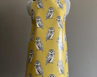 Delantal de PVC con diseño de búho lavable