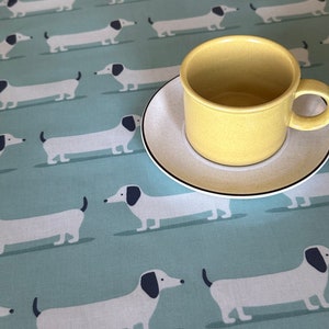 Wipeable  Sausage Dog  Design PVC Tablecloth