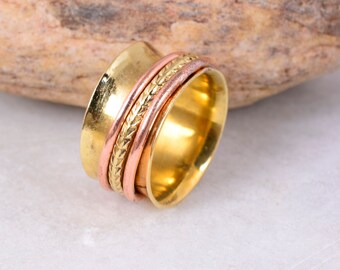Spinner Ring, Anxiety Ring, Fidget Ring, Boho Ring, Gold Plated Spinner Ring Thumb Ring, Worry Ring, Spinning Ring, Women Ring, Gift For Her