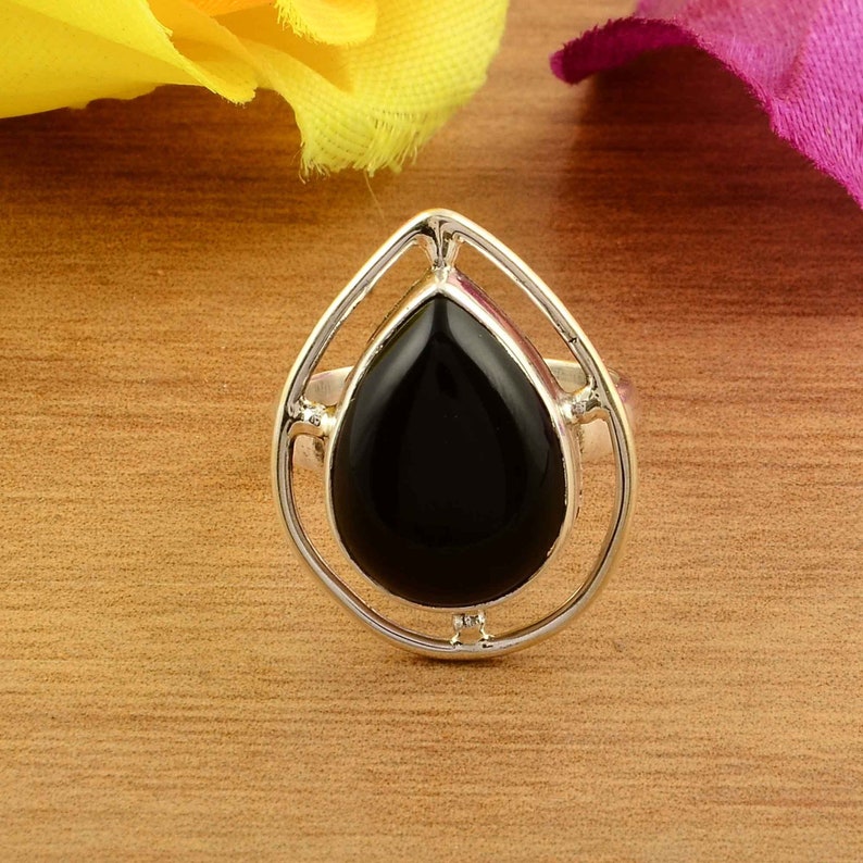 A Quality Black onyx Ring 925 Sterling Silver ring black Onyx Smooth Ring silver ring Designer Ring Wedding Ring ring for manwoman