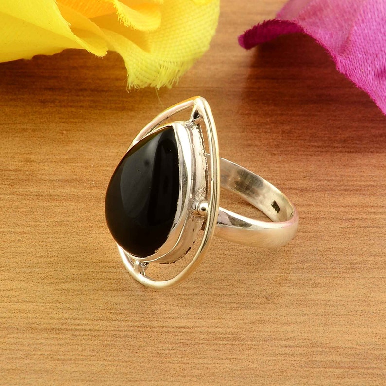 A Quality Black onyx Ring 925 Sterling Silver ring black Onyx Smooth Ring silver ring Designer Ring Wedding Ring ring for manwoman