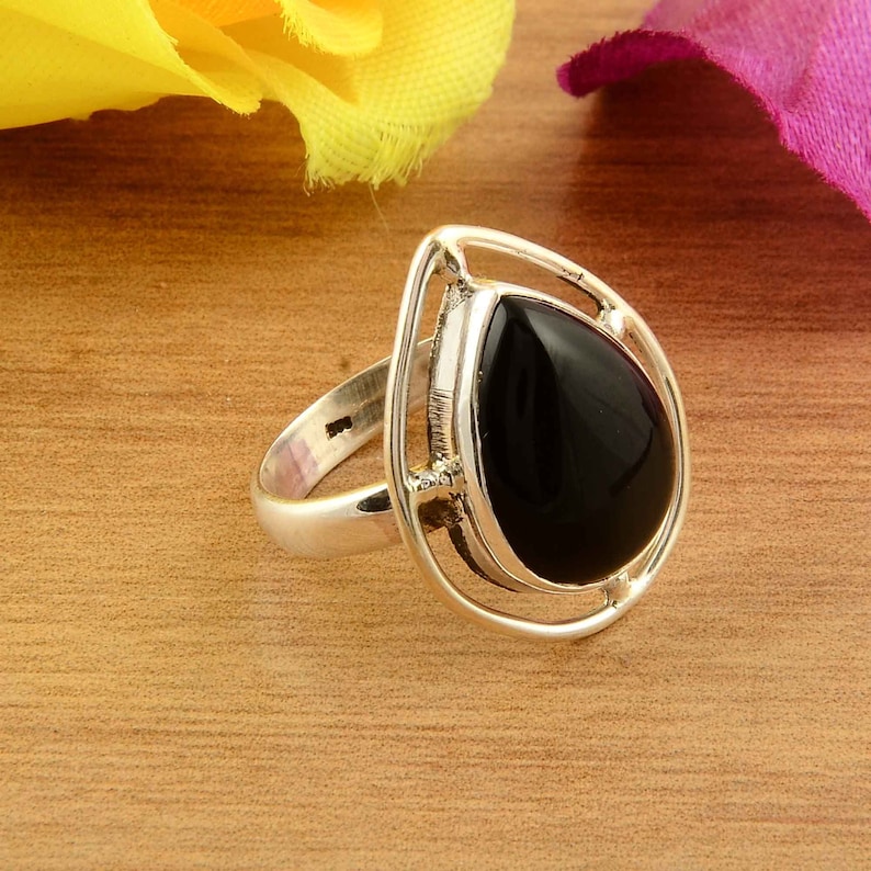 A Quality Black onyx Ring 925 Sterling Silver ring black Onyx Smooth Ring silver ring Designer Ring Wedding Ring ring for manwoman