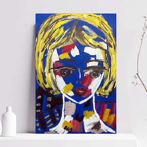 Portrait painting ORIGINAL woman girl painting color red sensual female painting modern wall art living room handmade NATALIA STANOVA