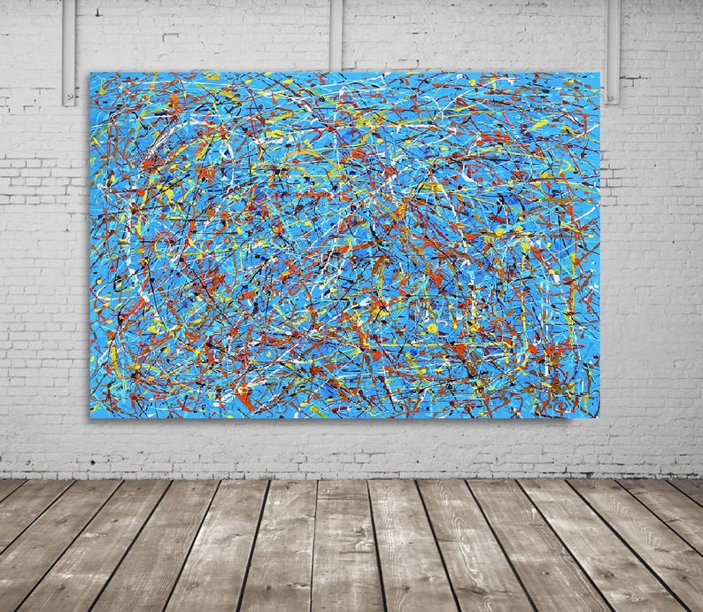 Abstract Jackson Pollock Inspired Art, Jackson Pollock Large Artwork ...