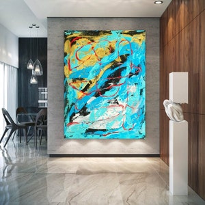 Abstract Painting Jackson Pollock Original Large Acrylic Canvas Wall Art,  Expressionism Original Modern Painting Wall Art on Canvas