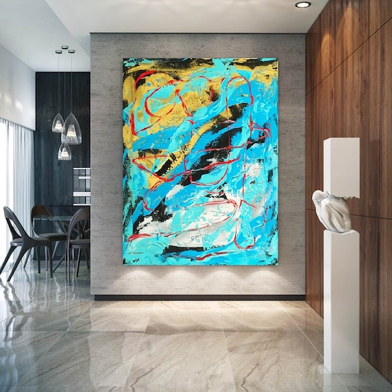 抽象画 ジャクソン・ポロック オリジナル 大型アクリル キャンバス