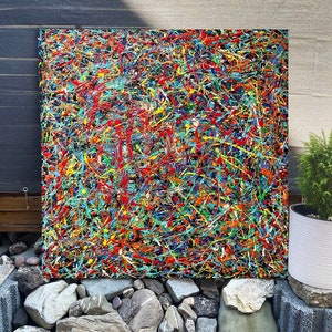Abstract Jackson pollock inspired art, Jackson pollock large artwork, Jackson pollock style art, Pollock inspired painting, Pollock wall art