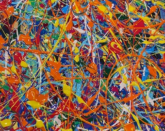 絵画 No.5 Jackson Pollock No 5 Abstract Oil Paint Re Print on Framed