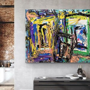 Colorful Abstract Painting, Jackson Pollock style art, Modern Wall Art on Canvas, Abstract Painting Original, Artwork of Natalia Stanova.