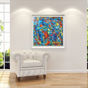 Art abstrait inspiré de goberge de Jackson, grande oeuvre d&#39;art de goberge de Jackson, art de style goberge de Jackson, peinture inspirée de goberge, art mural de goberge