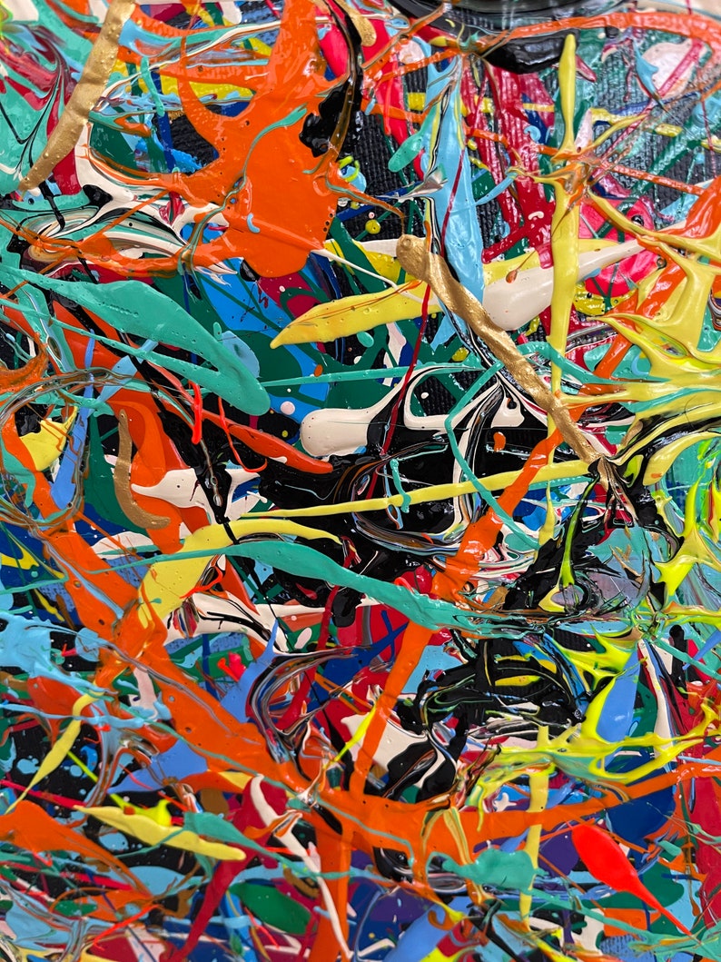 Abstract Jackson Pollock Inspired Art, Jackson Pollock Large Artwork ...