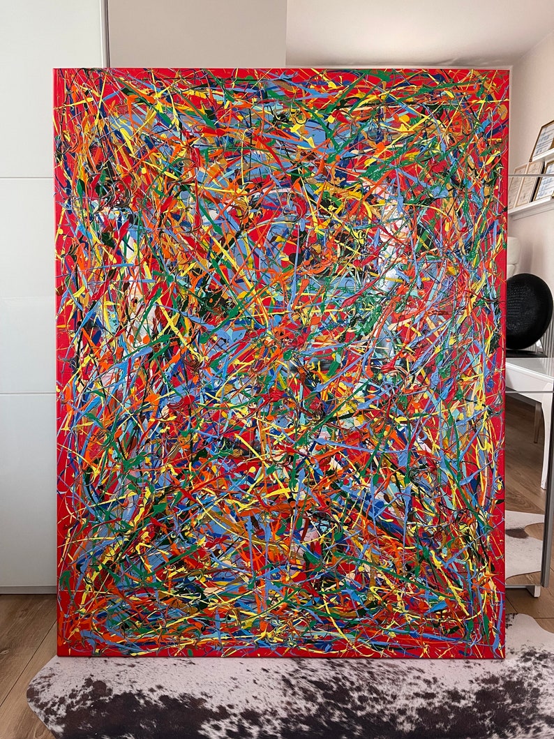Abstract Jackson Pollock Inspired Art, Jackson Pollock Large Artwork ...