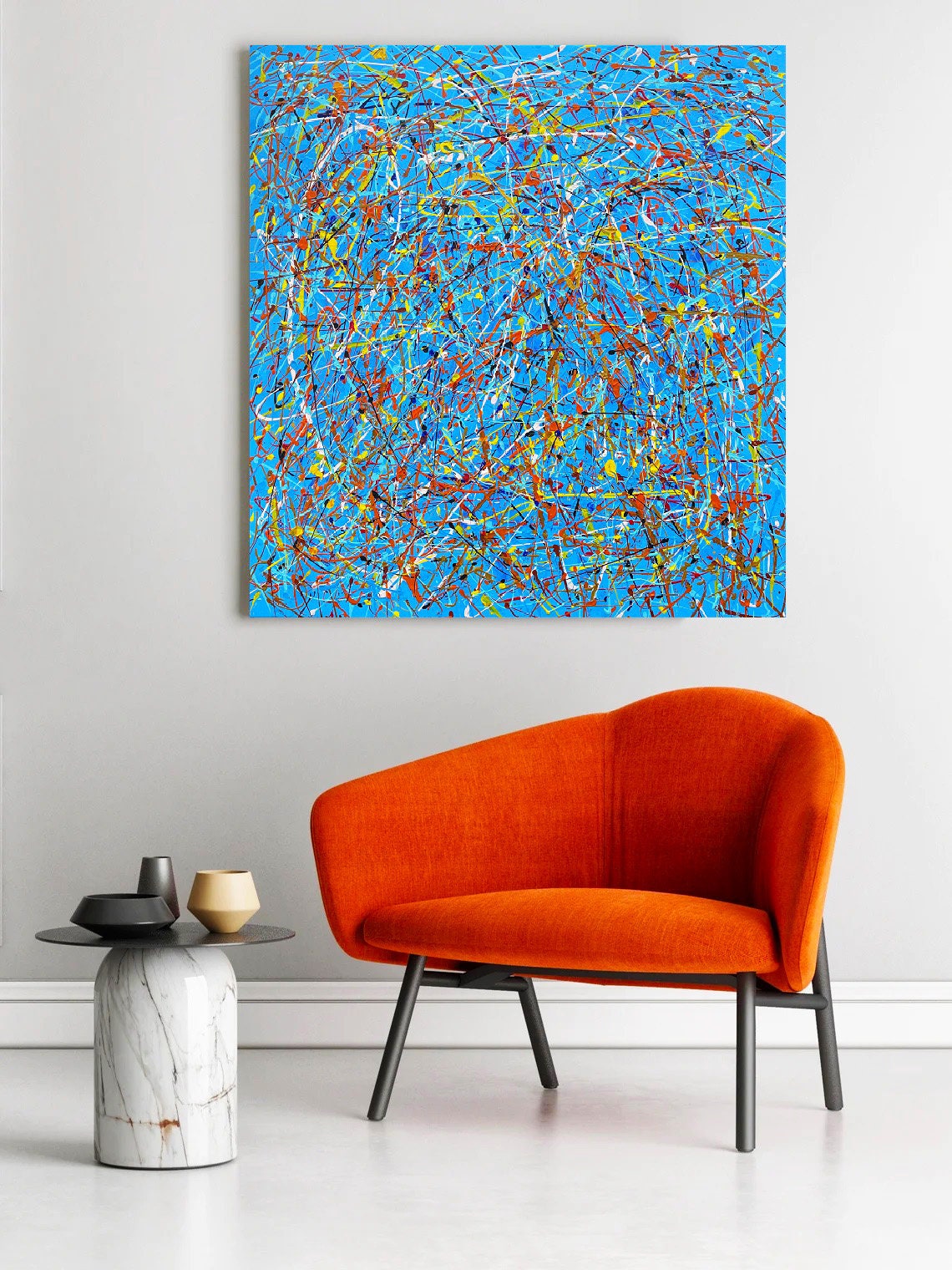 Abstract Jackson Pollock Inspired Art, Jackson Pollock Large Artwork ...