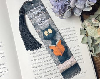 Personalised Bookmark - Cat Book Tracker Bookmark - Double Sided - Animal Lover Gift - Book Lovers Gift - Book Stack - Cat Lover Stationery