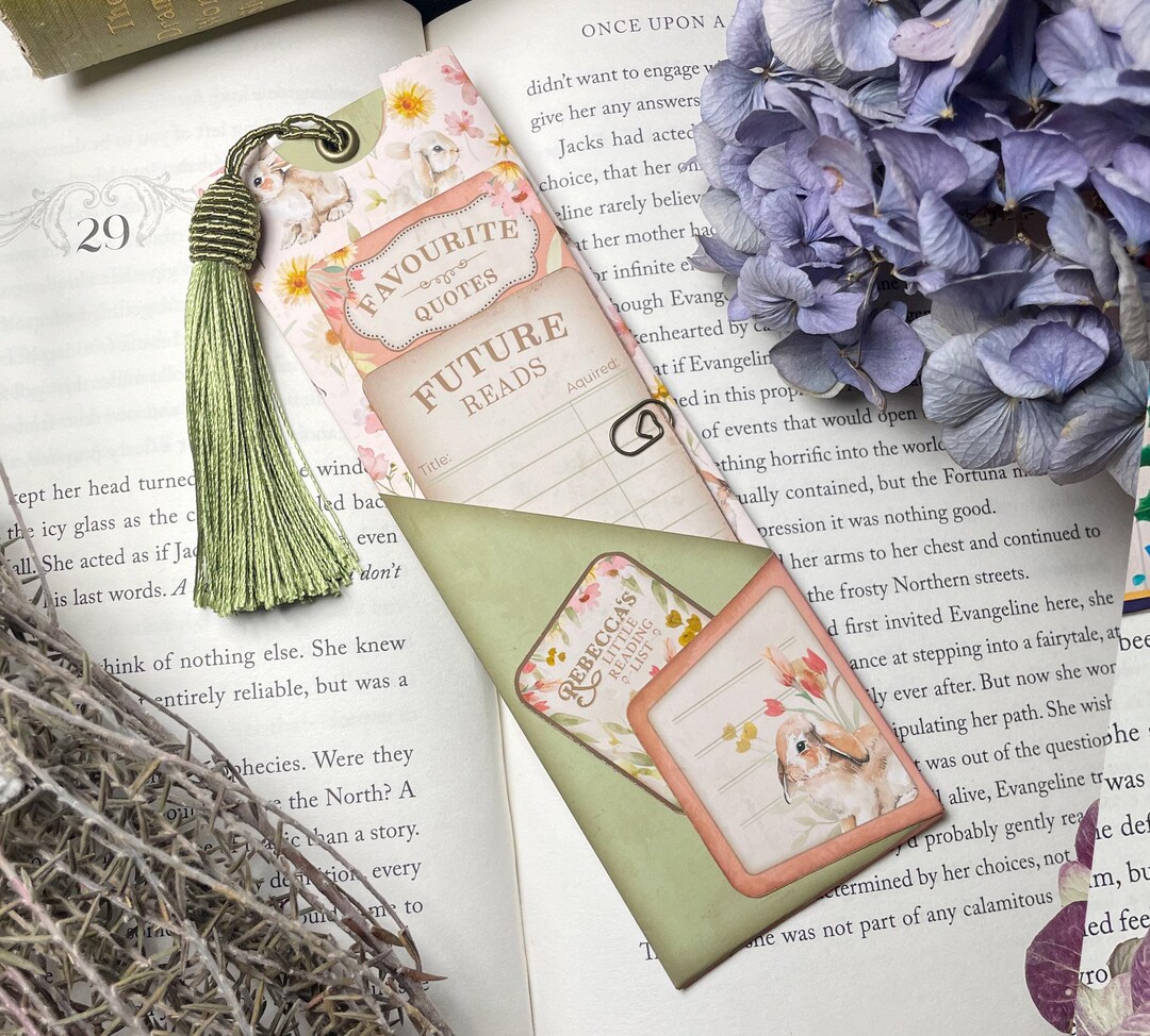 Personalised Bookmark - Bunny Rabbit Bookmark Journal Tracker ...