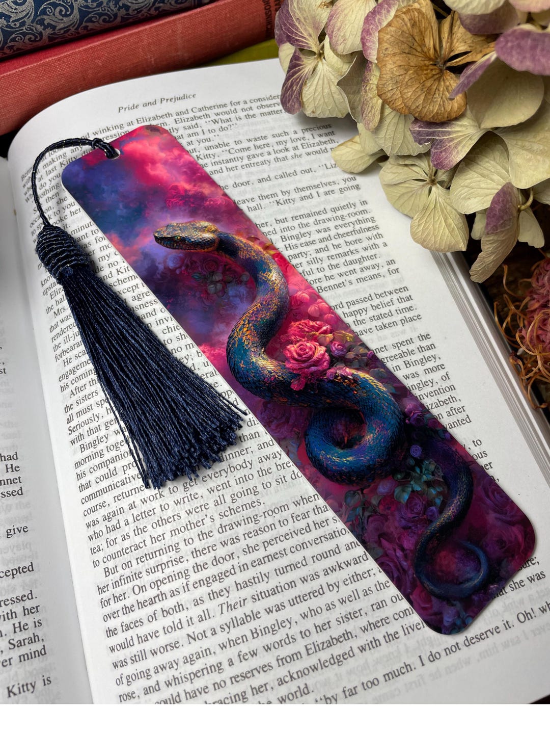 Gothic Snake Bookmark, Double Sided, Book Lovers Gift, Cottagecore ...