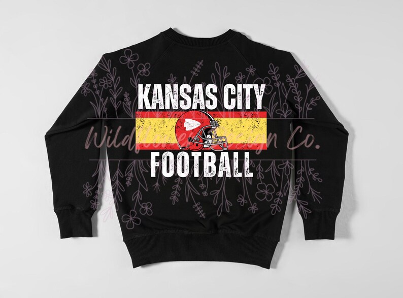 Distressed Vintage KC Kansas City Football PNG White Etsy