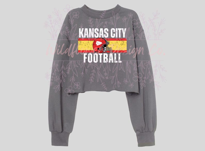 Distressed Vintage KC Kansas City Football PNG White Etsy